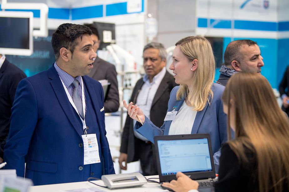 Healthcare expert Julia Albrecht (right) gives advise on the German healthcare market.