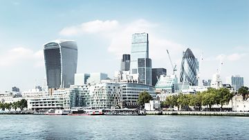 London city skyline from the River Thames